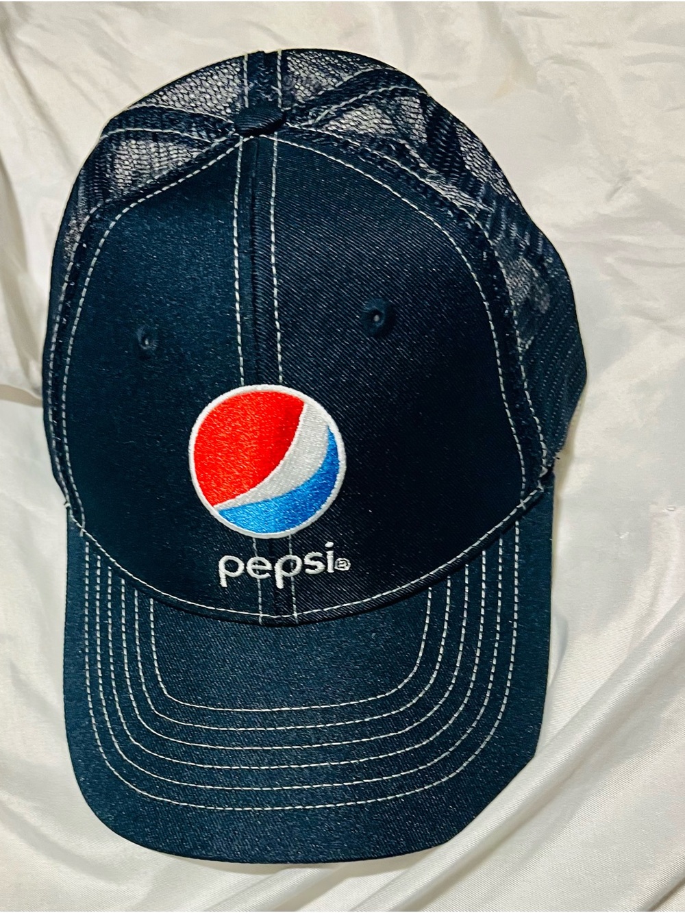 Pepsi Navy and White Classic Logo Cap